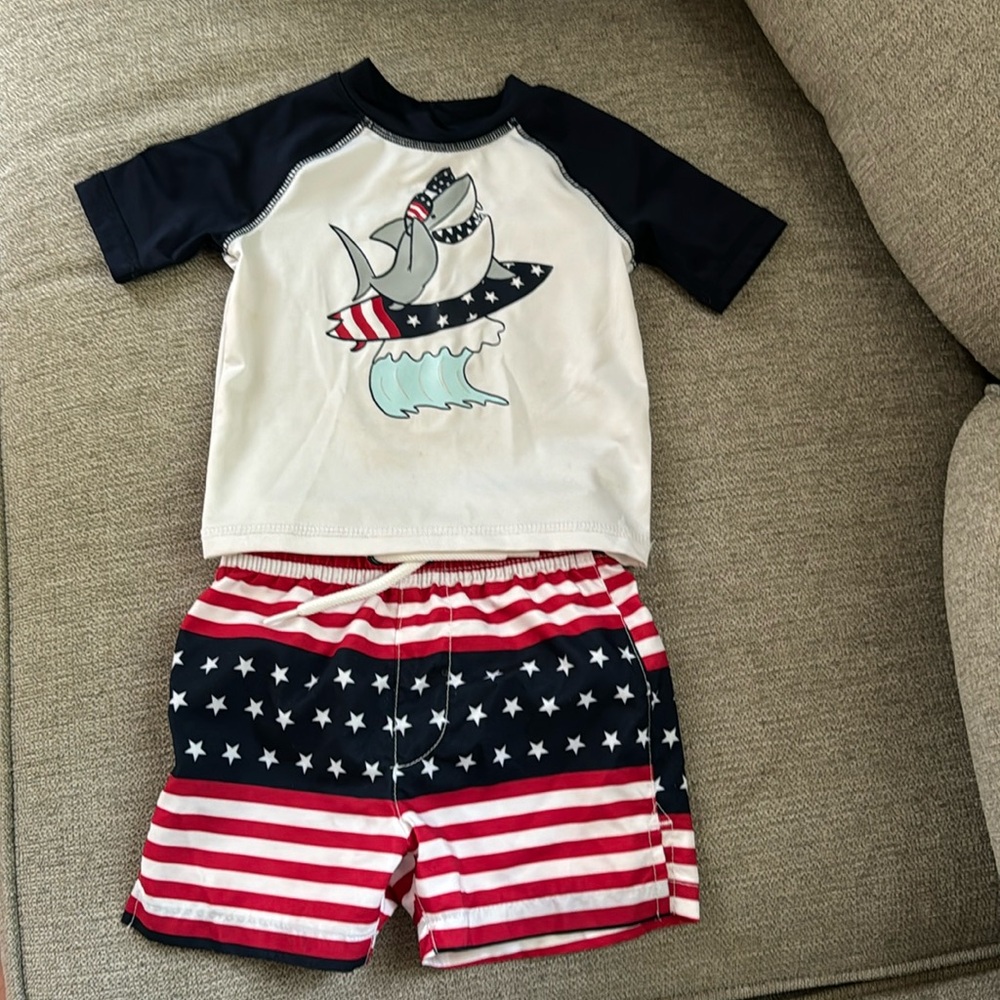 Children’s place baby boys swim trunks and rash guard - Picture 1 of 3